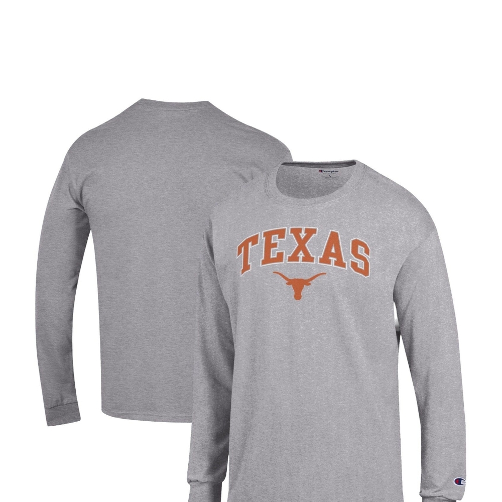 Champion Gray and Orange Long Sleeve Tee